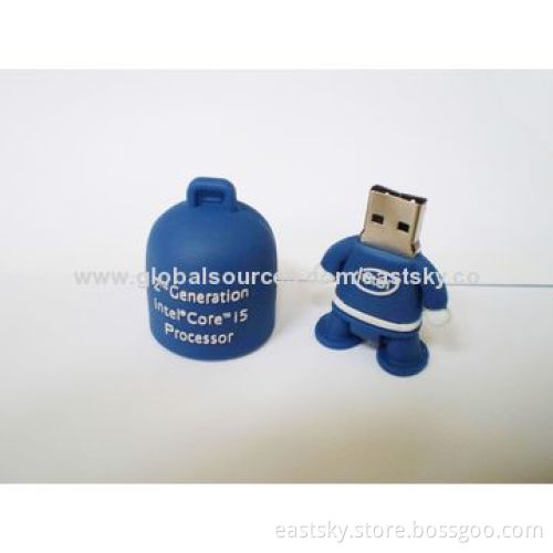 Custom Robot Shape Thumb Drive, made of soft PVC material, OEM orders welcomeNew